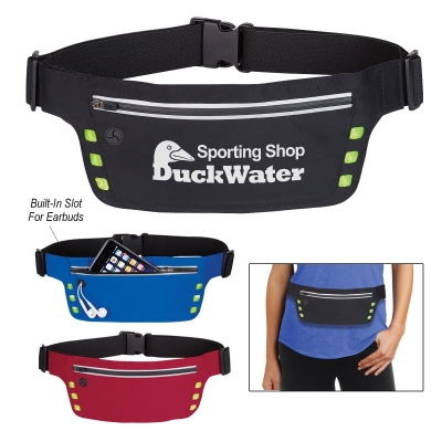 Running Belt Bag with Reflective Strip and Safety Lights